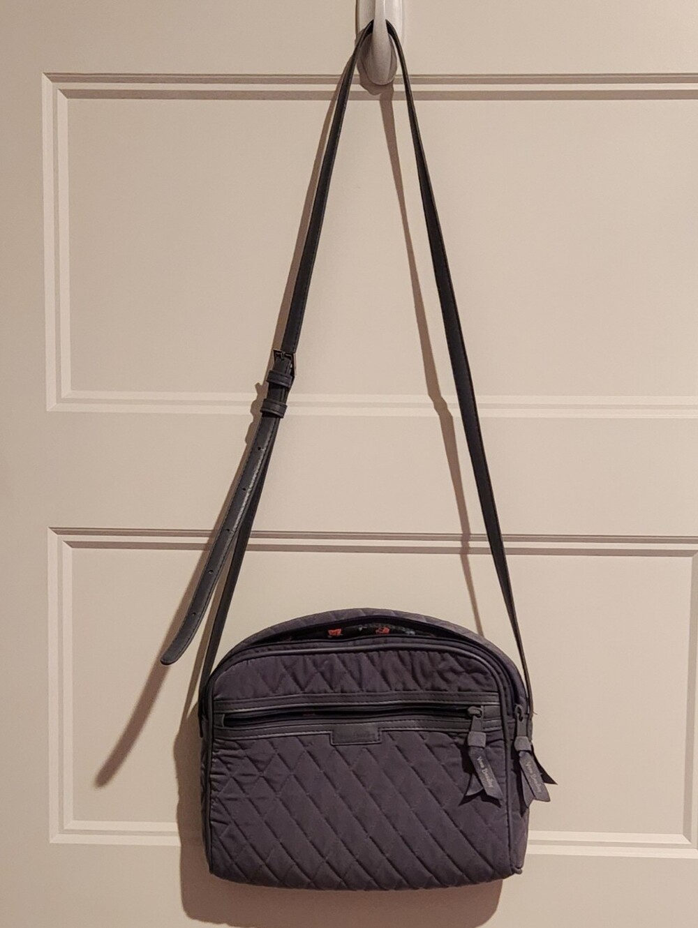 Vera Bradley Navy & Rose Lining Quilted Crossbody With Adjustable Strap